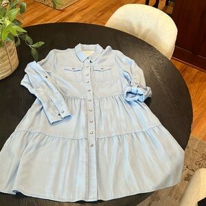 The Shirt tiered dress, blue, M